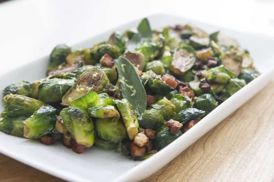 Sauteed Brussels Sprouts with Pancetta Hempster